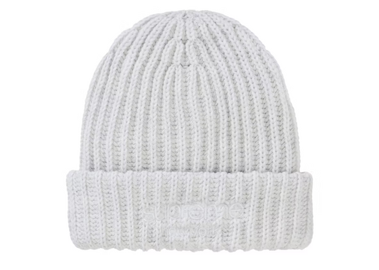 Supreme Chunky Rib Classic Logo Beanie - ash gray