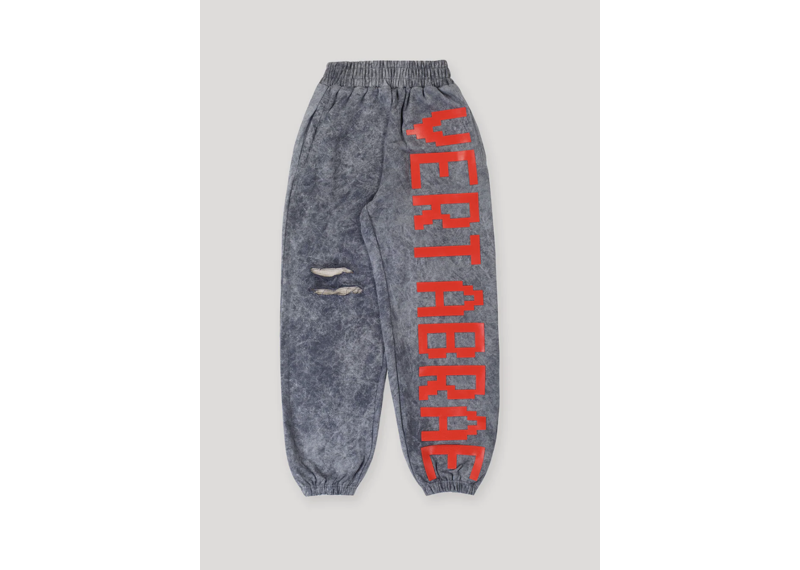 C-1 Sweatpants Washed Grey Red