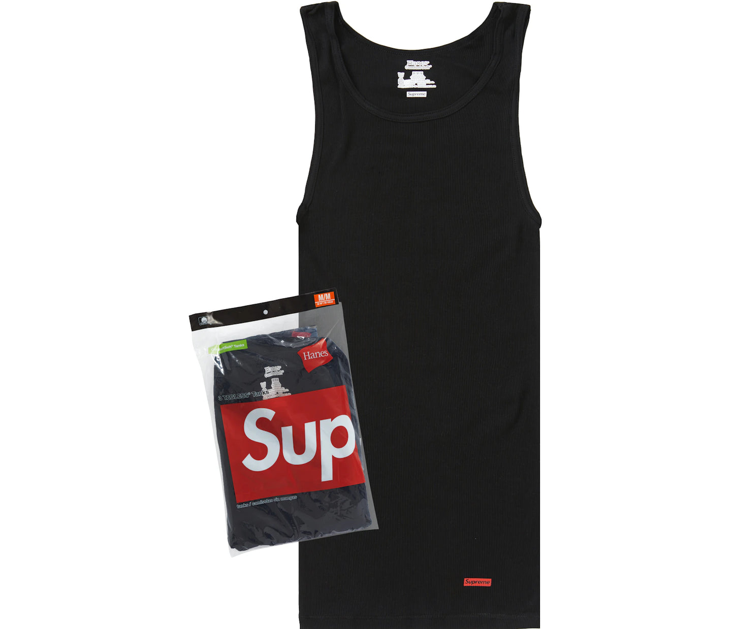 Supreme Hanes Tagless Tank Tops (3 Pack) Black