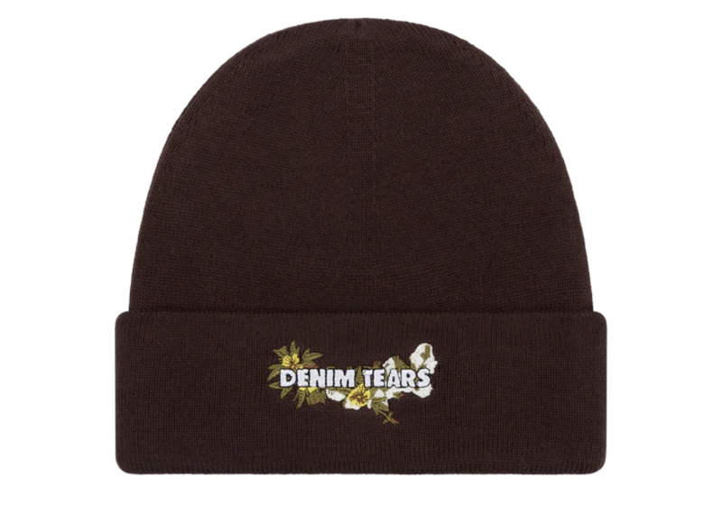 Floral Beanie Brown