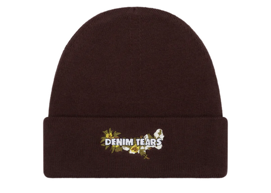 Floral Beanie Brown