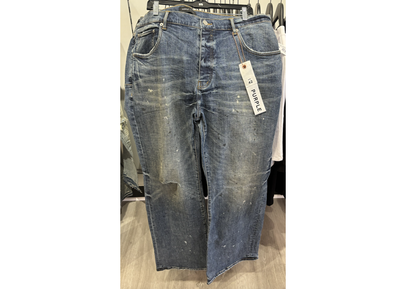 Purple Stretch Flare Jeans Mid Indago