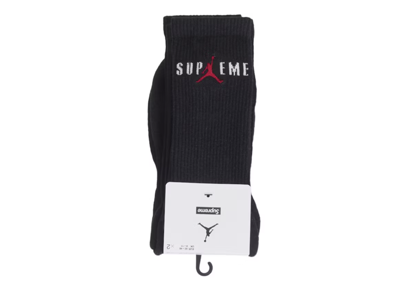 Supreme Jordan crew socks black