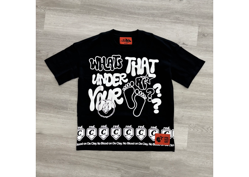 RED CLAY SAMPLE WTUYF T-SHIRT BLACK