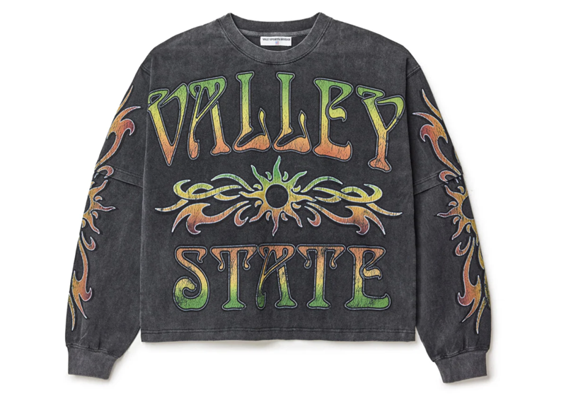 Vale Forever Tribal Layered Long Sleeve Tee Grey Wash
