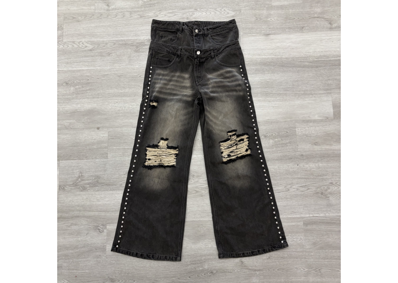 brown studded jeans