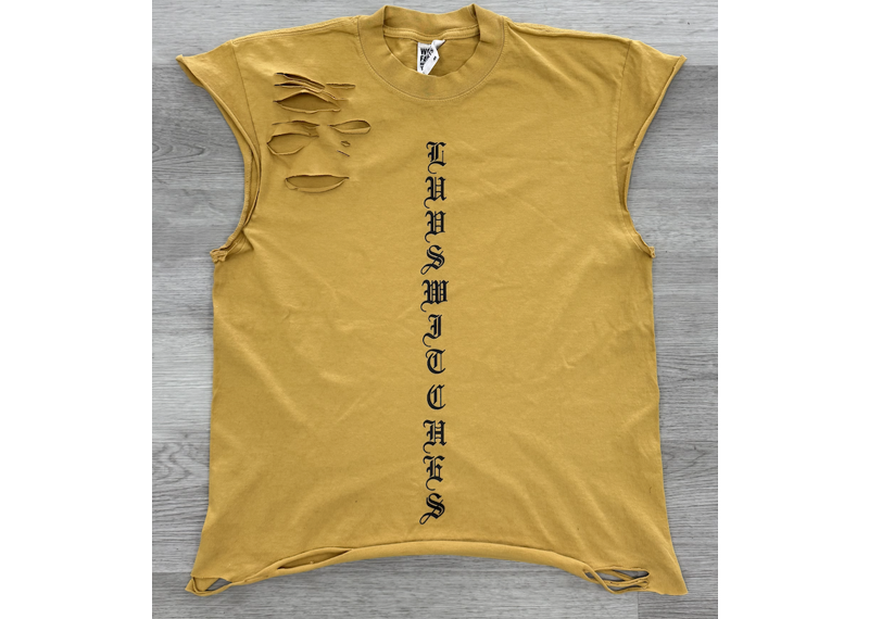 Sleeveless Lost Luv Tee Mustard