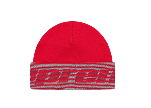 Supreme Reflective Jacquard Beanie Red