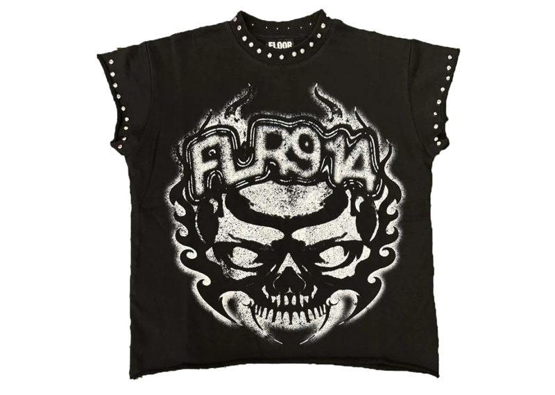 Skull Cut Of Tee Black