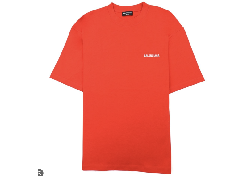 Balenciaga Logo Crewneck T Shirt Orange/white