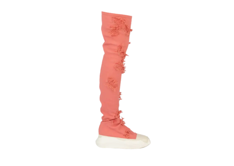 Rick Owens Slashed Abstract Sock Sneakers in Dirty Pink
