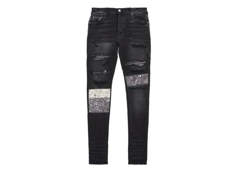 Amiri Distressed Bandana Detail Jeans