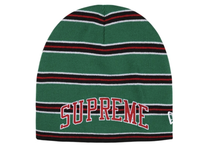 Supreme New Era Stripe Beanie Green