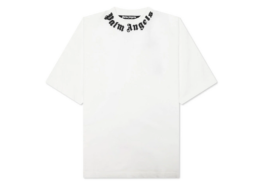 Palm Angels Neck Logo T-Shirt - Off-White/Black