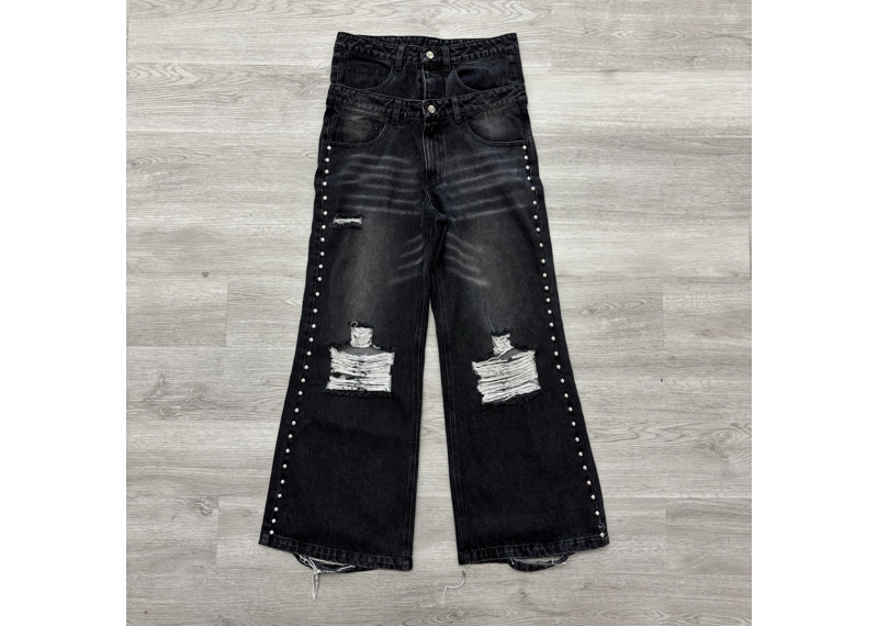 Black studded jeans