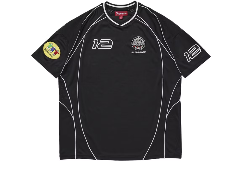 Supreme Piping Soccer Jersey Black