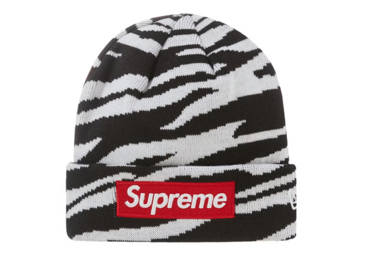 Supreme New Era Box Logo Beanie Zebra (FW22)