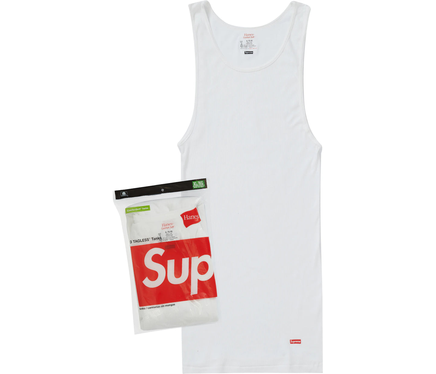 Supreme Hanes Tagless Tank Tops (3 Pack) White