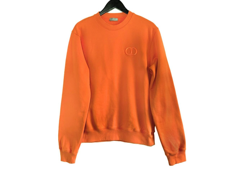 Dior Orange CD Icon Embroidered Sweatshirt