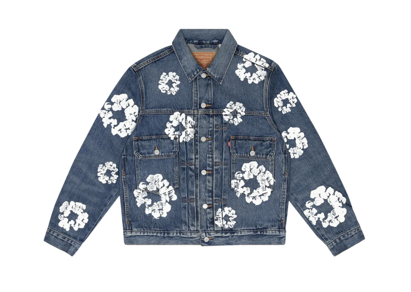 Denim Tears Type II All Over Wreath Jacket Dark Wash
