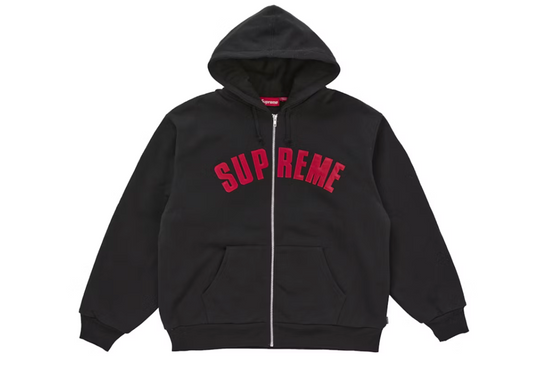 Supreme Arc Thermal Lined Zip Up Hooded Sweatshirt - BLACK