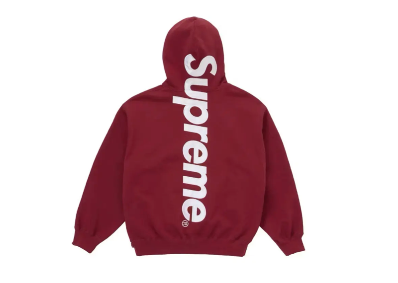 Supreme Satin Applique Hooded Sweatshirt Dark Red