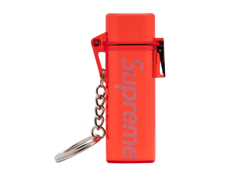 Supreme Waterproof Lighter Case Keychain Red