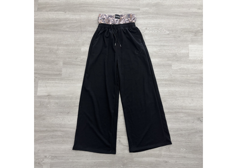 Awaited Double Waist Sweats - Black