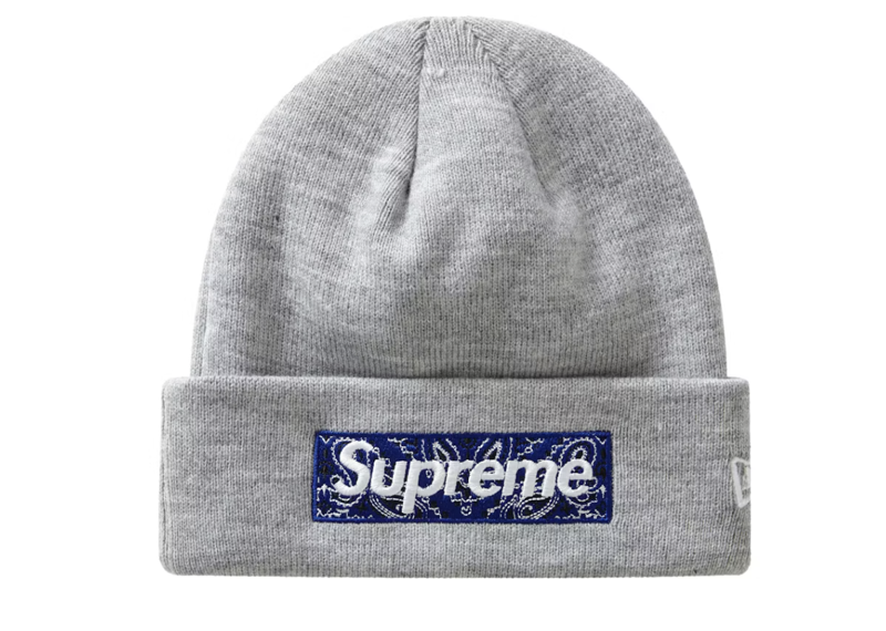 Supreme New Era Box Logo Beanie (FW19) Heather Grey
