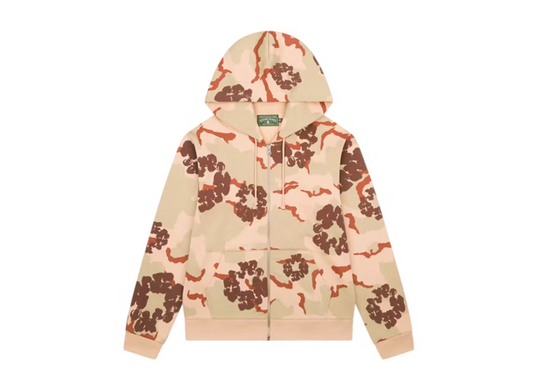 Denim Tears The Cotton Wreath Zip Sweatshirt Tan Camo