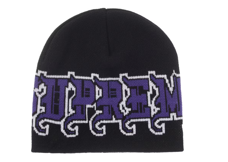 Supreme New Era Outline Beanie Black