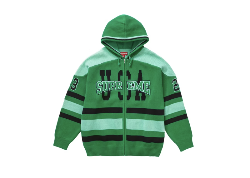 Supreme USA Zip Up Hooded Sweater Green