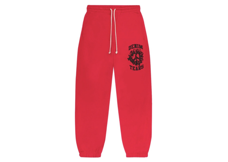 Denim Tears University Sweatpants Red Black