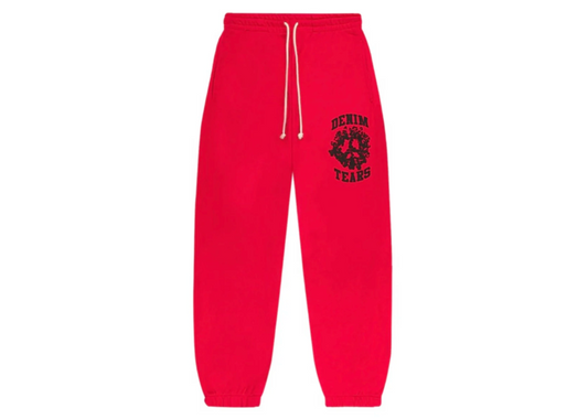 Denim Tears University Sweatpants Red Black