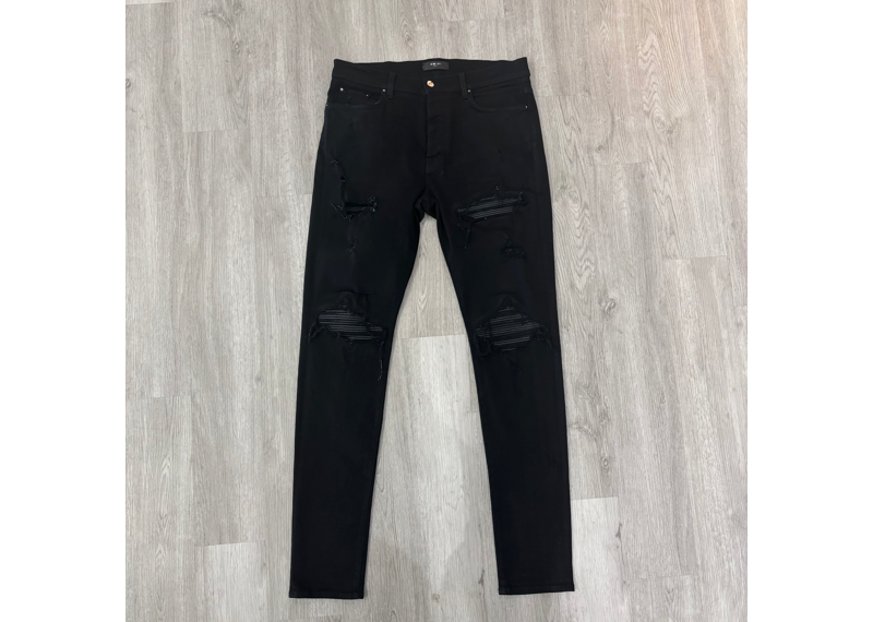 Amiri MX1 Destroyed Black Skinny Jeans