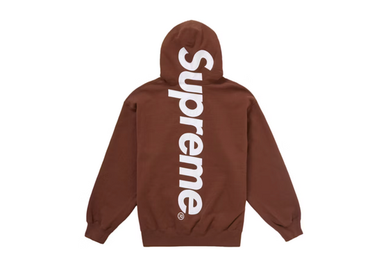 Supreme Satin Applique Hooded Sweatshirt (FW24) Brown