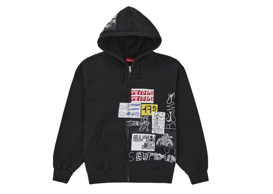 Supreme 176 Zip Up Hooded Sweatshirt Black