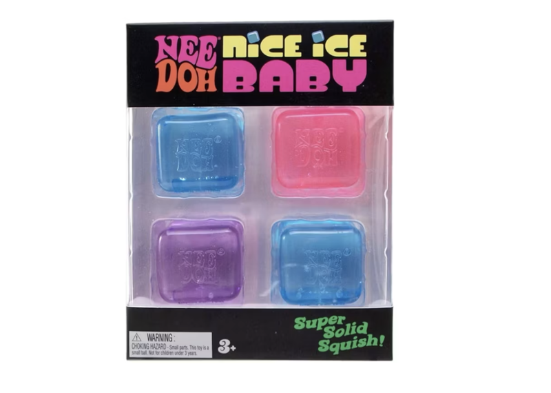 NeeDoh Nice Ice Baby Squishy Fidget Toy Set of 4 Blue/Purple/Pink