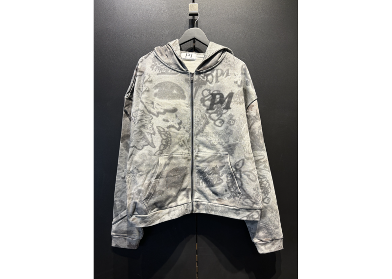 PROFIT MINDED PEOPLE Grey Graffiti Jacket