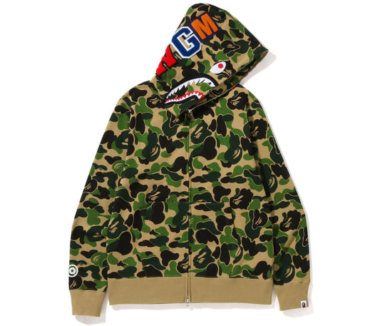 BAPE Big ABC Camo Shark Full Zip Hoodie Green