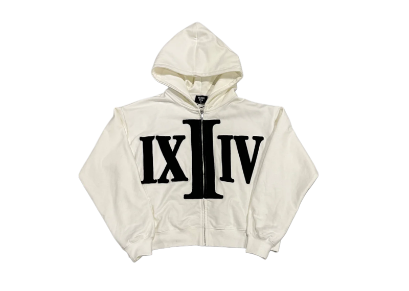 Floor 914 WHITE NUMERAL ZIP UP