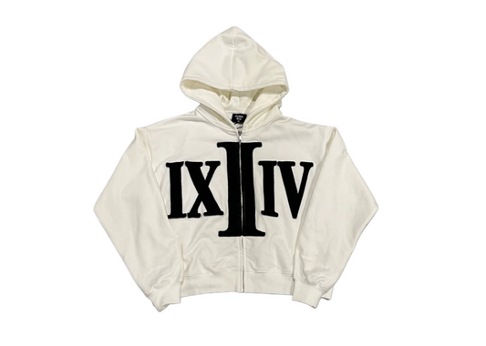 Floor 914 WHITE NUMERAL ZIP UP