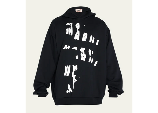 Marni Mens Swirl Logo Pullover Hoodie