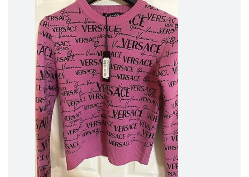 Versace Logo Signature Pink Sweater