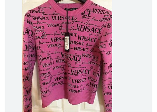 Versace Logo Signature Pink Sweater