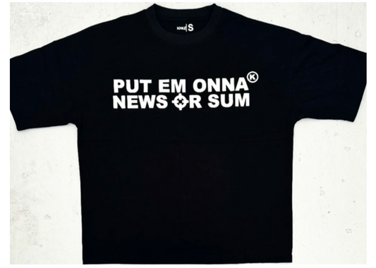 Put Em onna news tee black/white