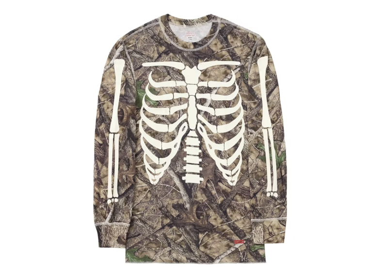 SUPREME HANES BONES THERMAL CREW (1 PACK) Woodland Camo