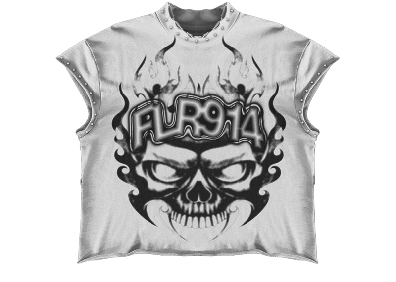 Skull Cut Of Tee White