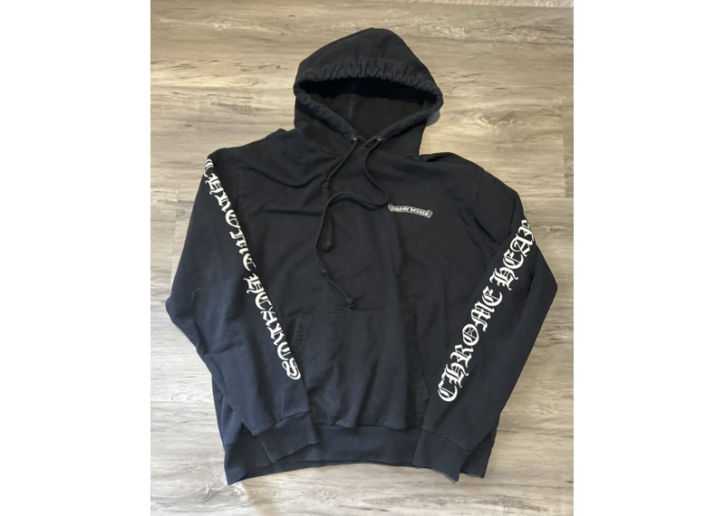 Chrome Heart Scroll Black Pullover Hoodie