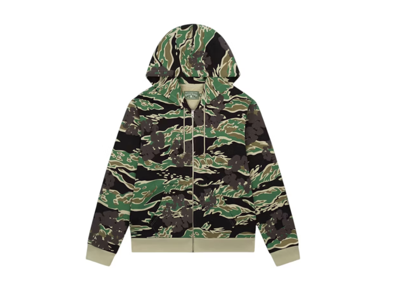 Denim Tears The Cotton Wreath Zip Sweatshirt Green Camo